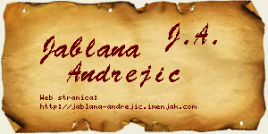 Jablana Andrejić vizit kartica